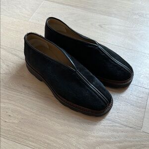Lemaire Black Haircalf Slippers Loafers size 39 Worn Once
